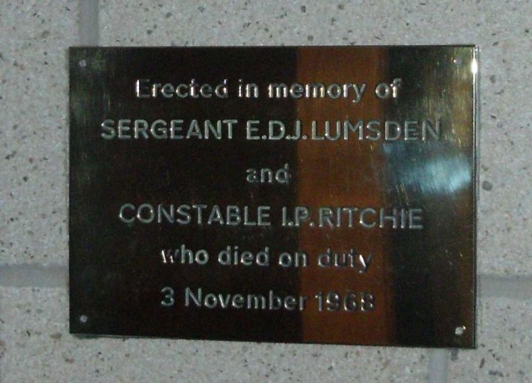 Memorial - Inverness Burgh Police - officers killed in line of duty - DS Evan Lumden and PC Ian Ritchie